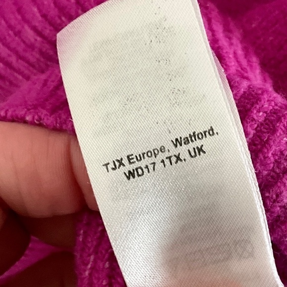 Yet again Knit Sweater Hot Pink/magenta Barbiecore High neckline shortsleeve S - Picture 9 of 12